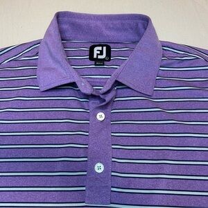 FootJoy Purple and White Striped Polo Shirt